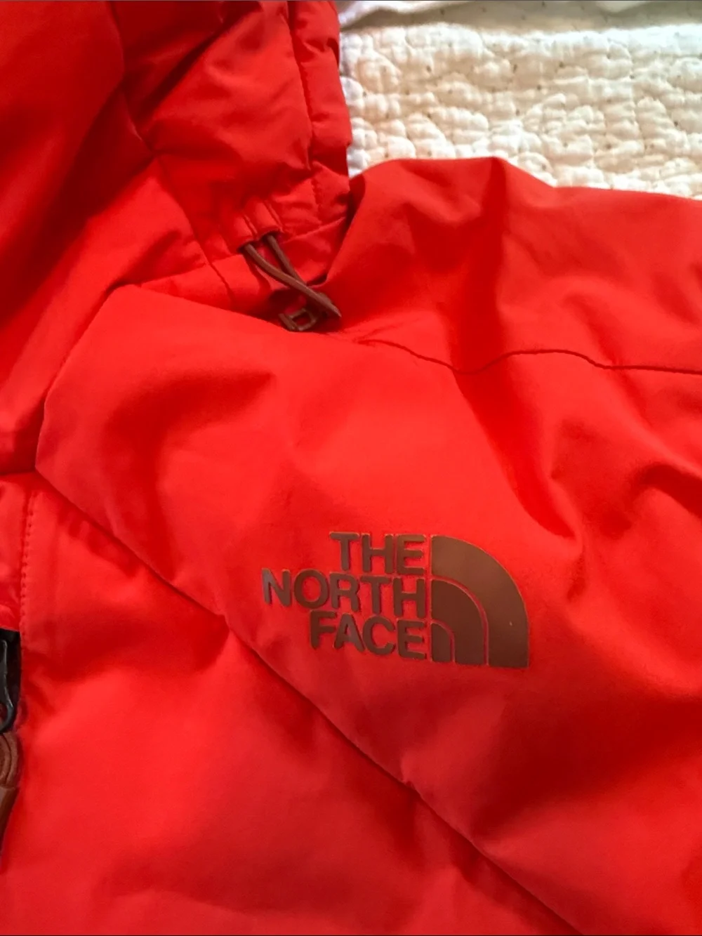 The North Face Men's Bright Red Hooded Down filled Puffer Jacket